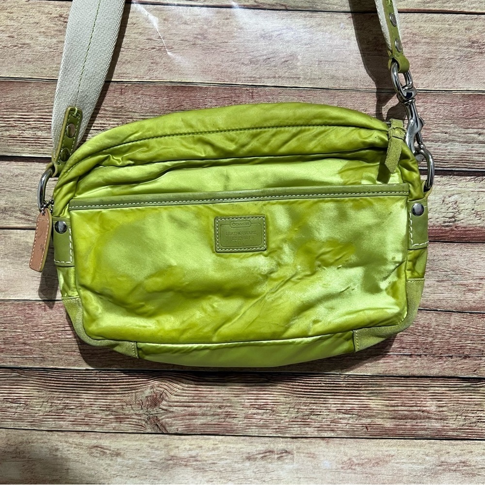 Coach Green Nylon Crossbody Y2k